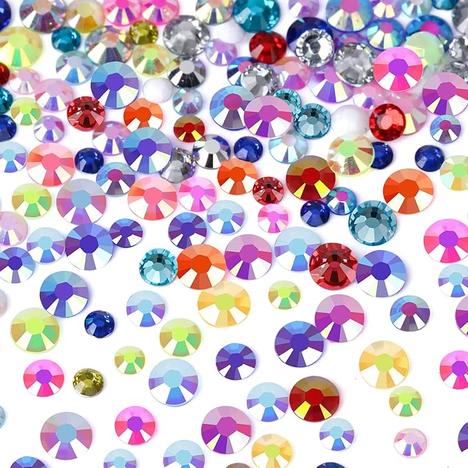 22300Pcs Mix Color Resin Flatback Rhinestones Tumbler Non-hotfix Round Gems for Nails Crafts Clothes Shoes Decoration(3mm,4mm,5mm)
