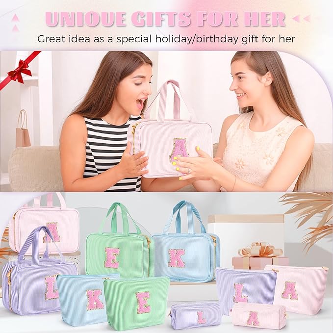Christmas Gifts for Teenage Girls Birthday Gift for Girls Toiletry Makeup Bag Cosmetic Bag Teacher Gifts for 3 4 5 6 7 8 9 10 11 12 13 Year Old Girl Christmas Gift for Women - Pink S