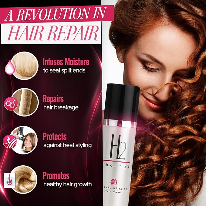 H2 Thermal and Visible Science Argan Oil Bundle - Hair Repair Treatment and Heat Protectant + Argan Oil Serum for Gorgeous Shiny Hair - Repair and Prevent Damage - Seal Split Ends (2 Items)