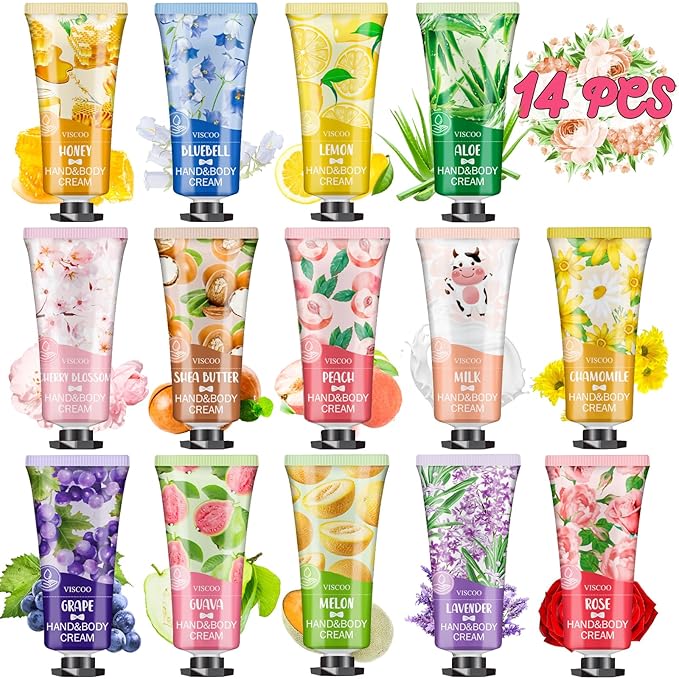 14 Pack Hand Cream Gifts Set for Women, Valentines Day Gifts for Her, Birthday Gifts for Women, Teacher Appreciation, Mini Moisturizing Hand Lotion Travel Size in Bulk for Dry Cracked Hands