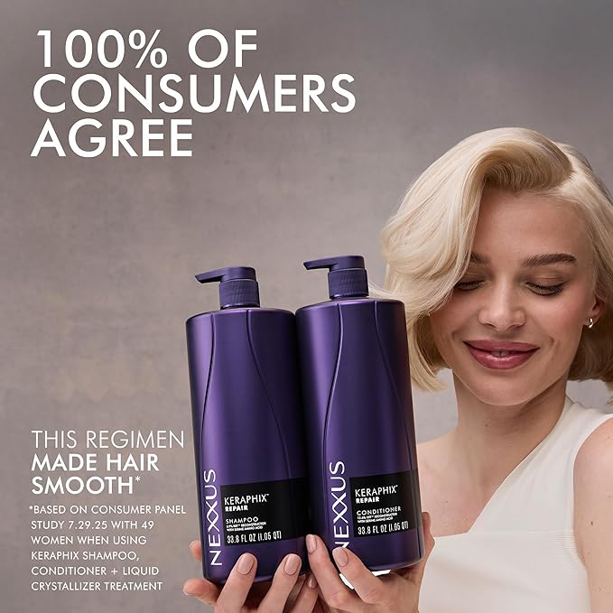 Nexxus Keraphix ProteinFusion Conditioner with Keratin Protein and Black Rice Conditioner for Damaged Hair 33.8 oz