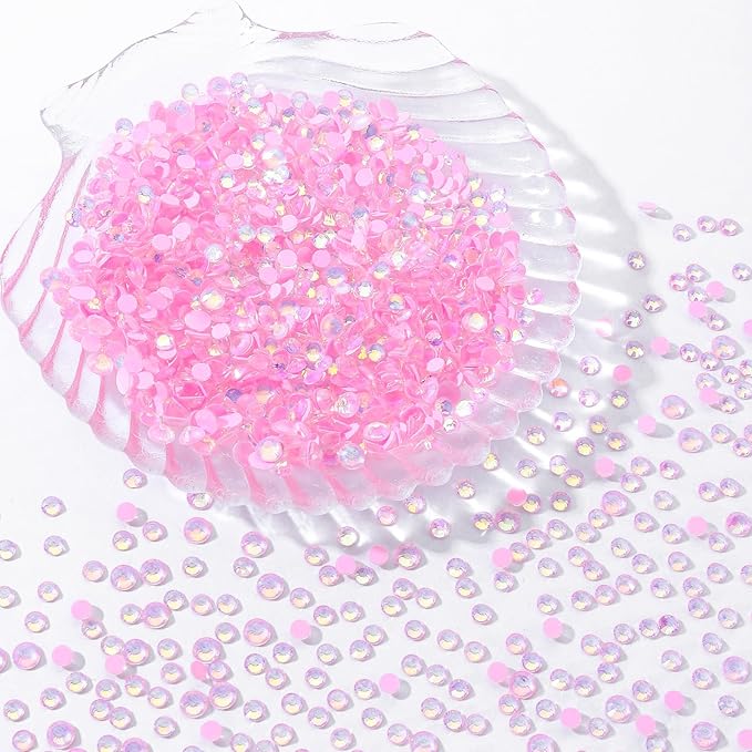 Meibite F Pink Flatback Rhinestones, Glass Rhinestones for Nail Art and Craft, Glue Fix, Loose Crystal Gemstones(F Pink, SS6, 1440pcs, 1.9-2.0mm)