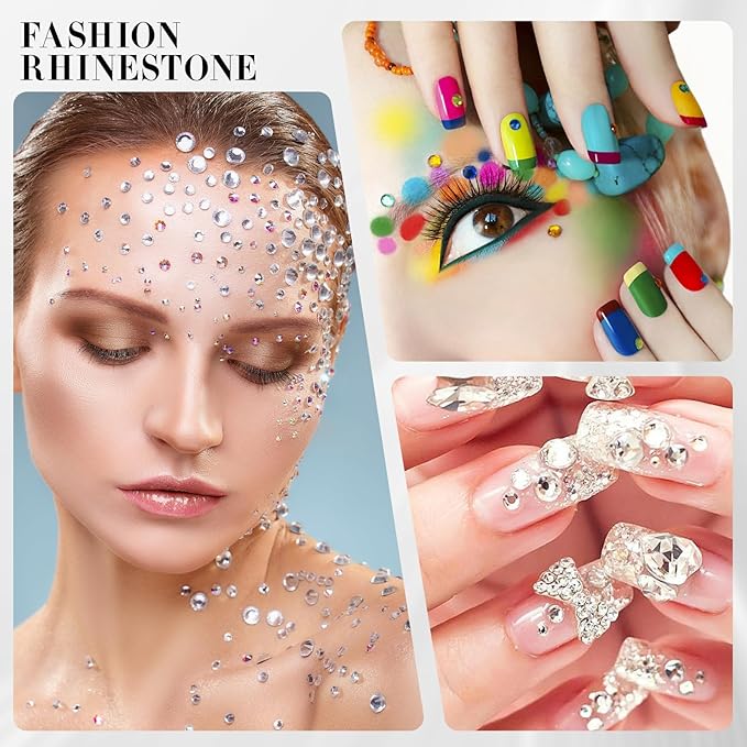 Novani Light Green Rhinestones 1440pcs Flat Back Round Rhinestone Style 2088 Sparkly Crystal Gemstones for Nail Art and Crafting SS20,4.6-4.8mm