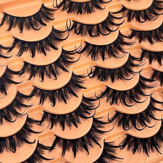 Wispy Lashes Cat Eye Yasnai False Eyelashes Volume Lashes Fake Lashes Natural Eyelashes 14 Pairs Pack