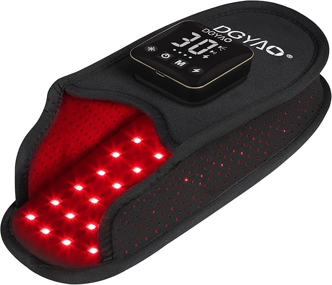 TUOB Red Light Therapy for Foot Pain Relief, Near Infrared Light Therapy Device with 4000 mAh Battery, Red Infrared Light Foot Therapy Double Side Pad Slipper Full Cover Feet Toes Instep