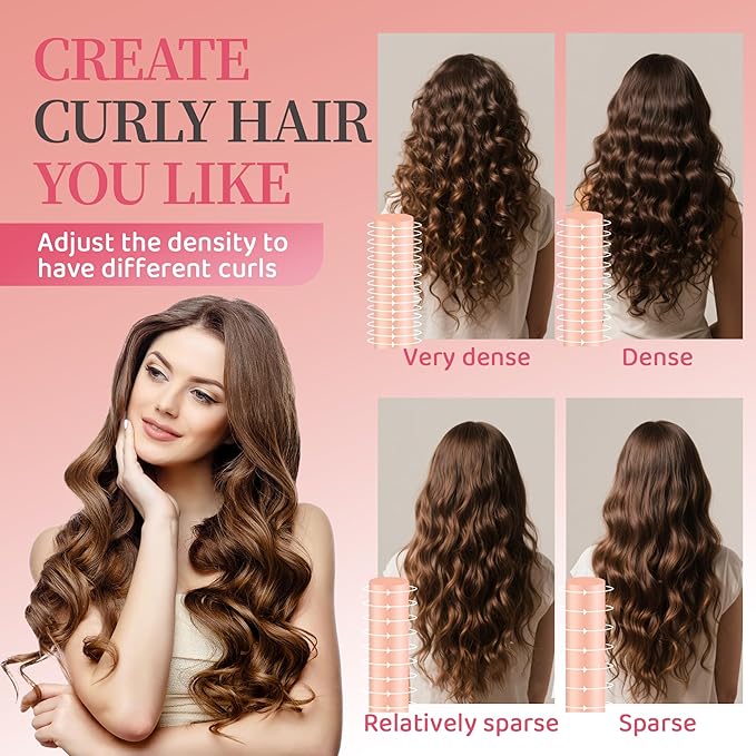 Heatless Hair Curler with Silk Bonnet Wrap – No Heat Hair Rollers for Long Hairs– Effortless Curls with Soft, Durable Headband Curling rod Set –Achieve Wavy and Heatless Curls Overnight