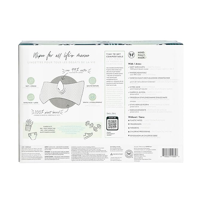 The Honest Company Hypoallergenic Multi-Use Baby Wipes for Sensitive Skin, Balance Blues, 576 Count