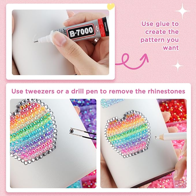 Zefy 40 Colors Resin Jelly Rhinestones for Bedazzling, 4mm 19000 Pcs Flatback Gems for Crafting, Bedazzling Kit with 3Pcs B7000 Glue for Clothing Shoes Nail Book Diamond Art