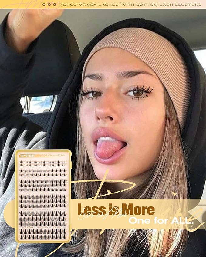 Manga Lash Clusters Wispy Lashes Clusters Natural Look Natural Eyelash Clusters Eyelash Extensions 8-16MM Fairy Individual Lashes with Bottom Lashes 6-7mm