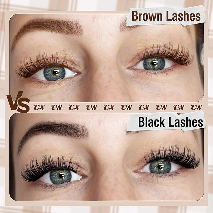 Mavphnee Brown Lash Clusters Kit Fairy Eyelash Extensions Kit Dark Brown Cluster Eyelash Extensions Kit Natural Wispy D-Curly Individual Lashes Clusters with Lash Bond and Seal Glue and Tweezers