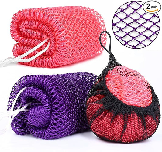 2 Pack African Net Sponge Exfoliating Body Scrubber Bath Sponge for Daily Use