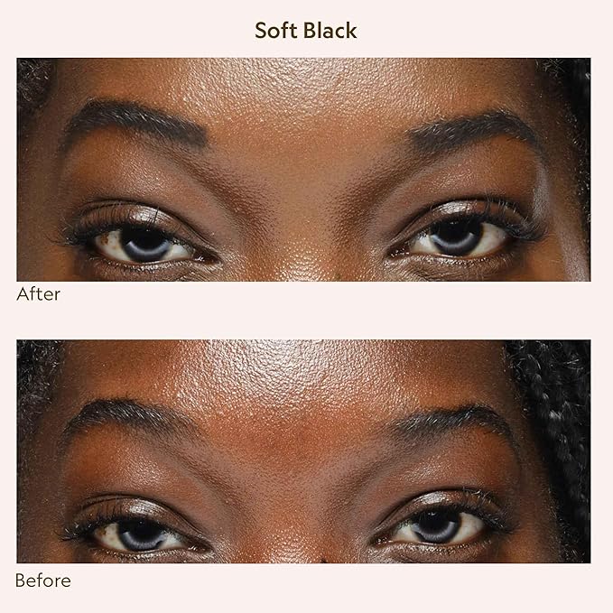 YENSA Brows On Brows Super Defining Tinted Eyebrow Gel - Long-Wear Shaping Eye Brow Gel with Superfoods for Color & Thickness - Combs, Shapes & Locks Eyebrows into Place - Soft Black (0.17 oz)