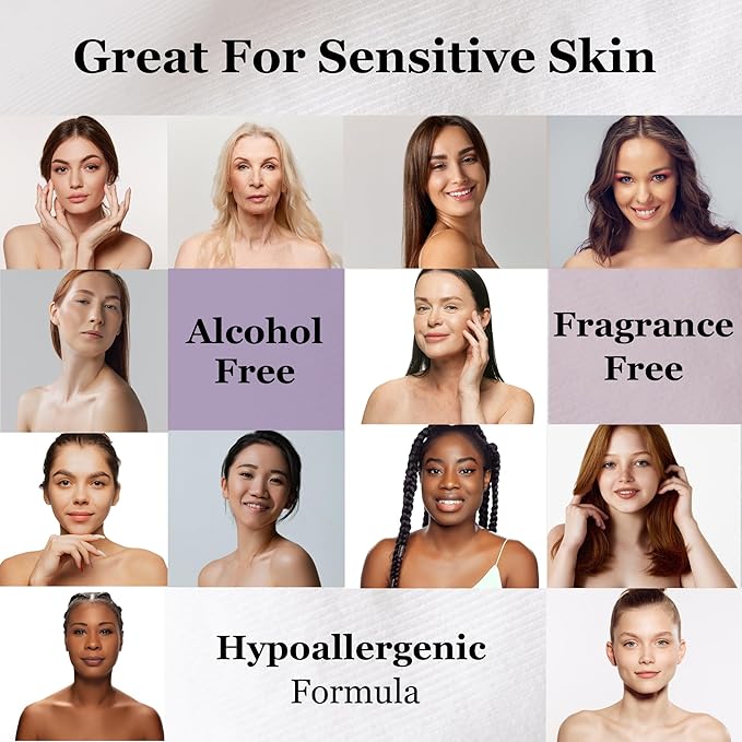 mivida Hypoallergenic Makeup Remover Wipes With Hyaluronic Acid, Alcohol Free & Frageance Free Makeup Wipes For Sensitive Skin, Plant Based Make Up Remover, Travel Friendly 2 × 25 Count