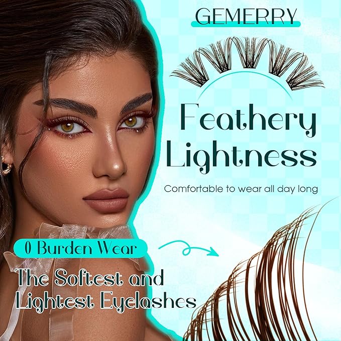 Brown Lash Clusters 280PCS Eyelash Clusters Natural Looking Individual Lash Extenison Fluffy Cluster Lashes DIY Lashes at Home by GEMERRY（100P-10-18mm-Brown)
