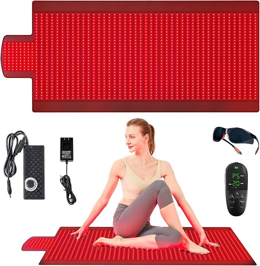 Red Light Therapy Mat for Body, 76"x 33" Red and Infrared Light Therapy Blanket with 660nm & 850nm Dual Wavelengths, 1370 LEDs Infrared Light Therapy for Full Body Pain Relief, Improved Sleep