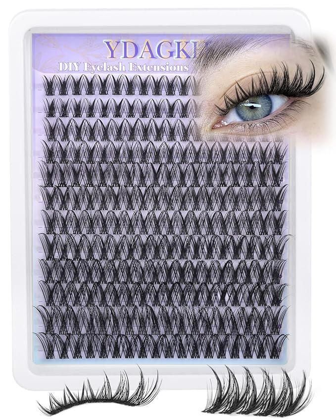 YDAGKH Wispy Lash Clusters Natural Cluster Eyelash Extensions Invisible Band Eyelash Clusters 10-18mm Individual Lashes 216Pcs DIY Pestañas Postizas Naturales Lash Extension at home