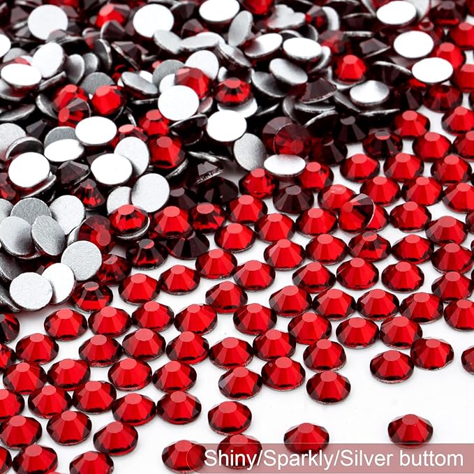 MEIBITE Flatback Rhinestones Bulk, 2880PCS Siam Rhinestones for Clothes DIY Decoration Crafts, Siam, SS30, 6.3-6.5mm