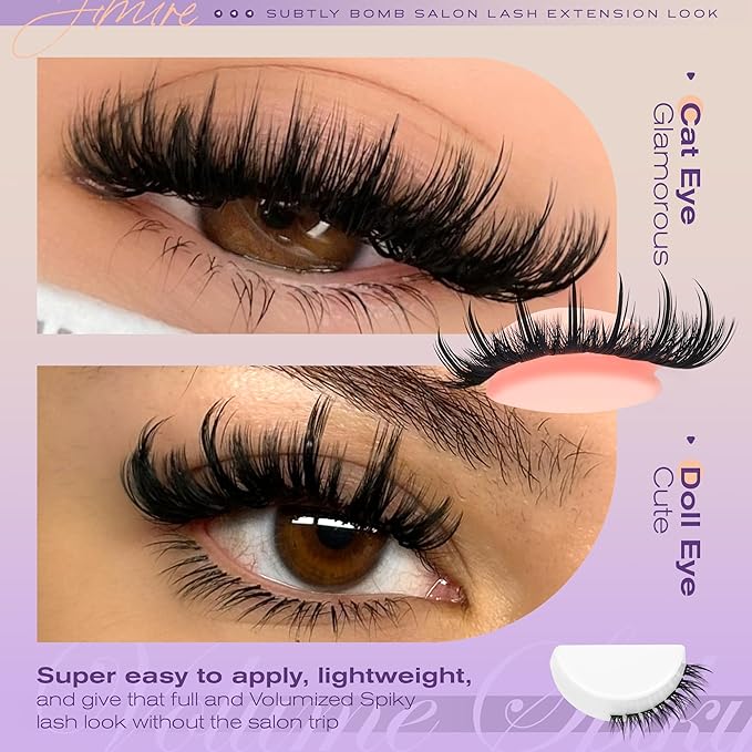 Manga Lash Clusters 150D Spikes Eyelash Clusters with Bottom Lashes 12-18MM Long Fairy Cluster Eyelash Extensions 300Pcs Wispy Individual Lashes Extensions DIY at Home by JIMIRE