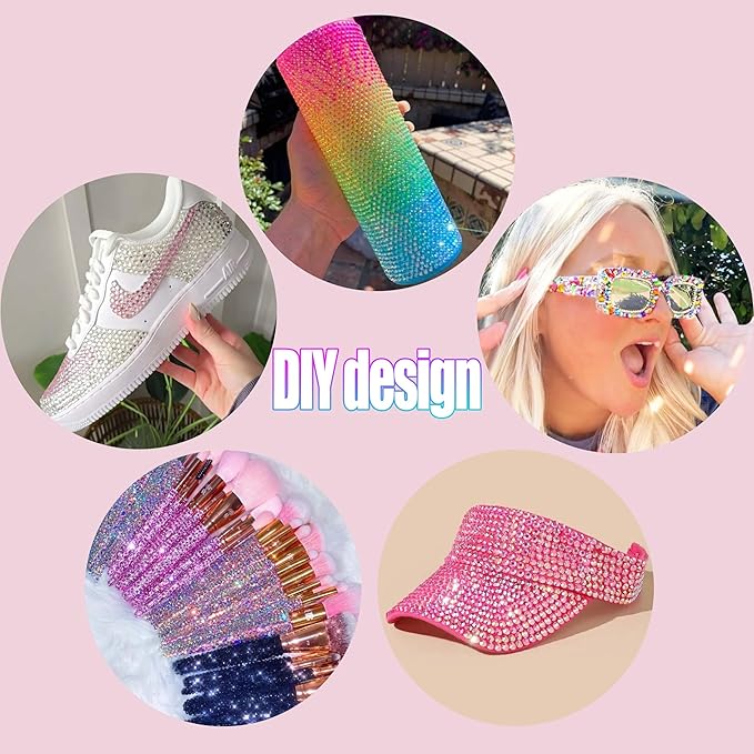 BANA 48000Pcs in 48 Colors Rhinestones for Bedazzling and Diamond Art, 3mm Flatback Gems with 3×10ml B7000 Jewelry Glue Tweezers, Perfect for Nail Art, Crafting, Clothing, Fabric Decor