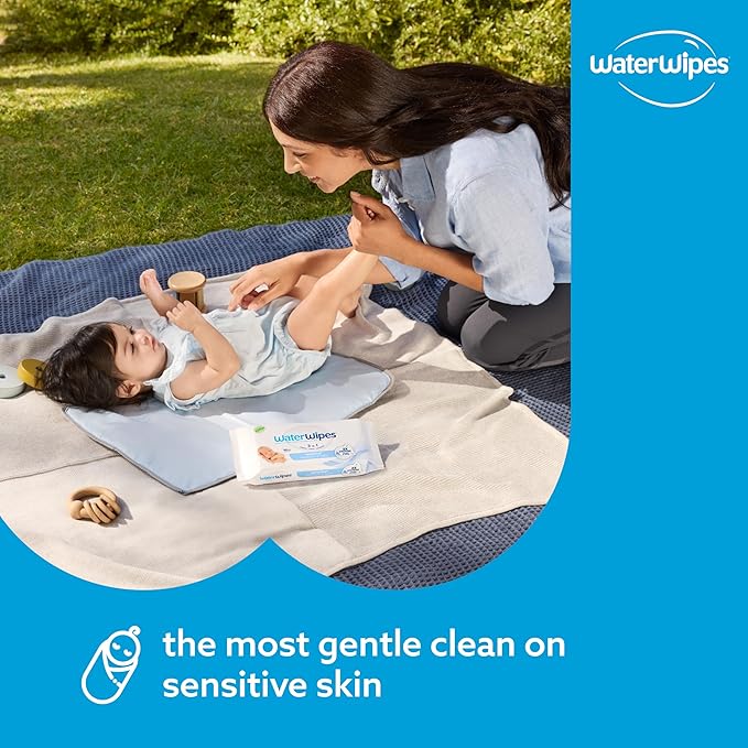 WaterWipes Bundle, Original 300 Count (5 packs) & Textured Clean Wipes 240 Count (4 packs), Plastic-Free, 99.9% Water Based Wipes, Unscented, Hypoallergenic for Sensitive Skin, Packaging May Vary