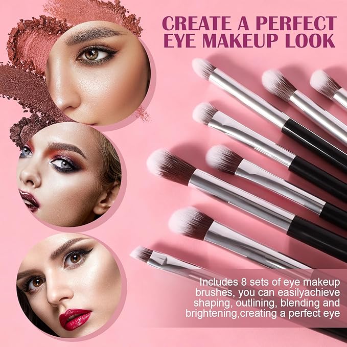 Makeup Brush Set, 12 Pieces Makeup Brushes,Travel Brushes in Black For Foundation, Concealer, Powder Eyeshadow Ideal for Students &Beginners