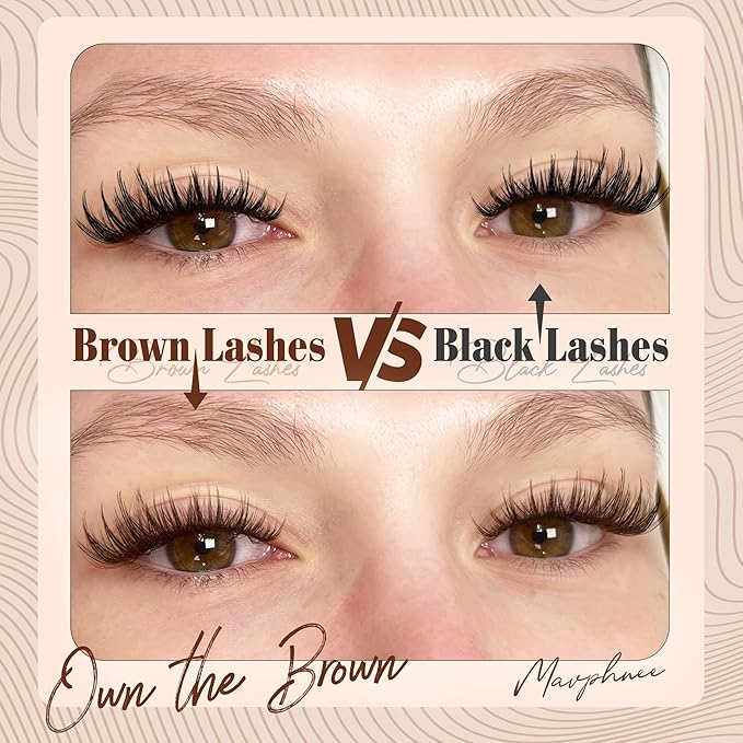 Brown Lash Clusters Spiky Eyelash Extensions Fluffy Fairy Dark Brown Individual Lashes Anime Cluster Lashes Extensions C Curve Eyelash Clusters Soft Vibe 10-16MM DIY Lash Pack
