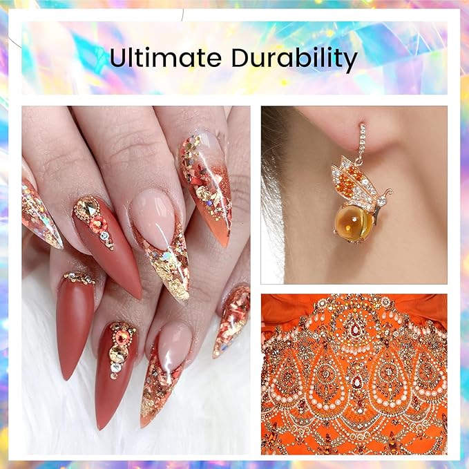 SS10 Flatback Rhinestones - 1440pcs Glass Nail Gems Crystals for Makeup Bags, Shoes & DIY Decoration - Champagne