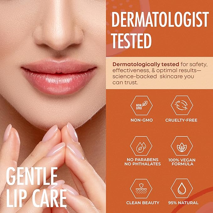Sundae Glow Lip Mask with Peach & Orange – Hydration, Lip Repair for Dry Cracked Lips & Smoothing – Dermatologist Tested, Korean Lip Care – 95% Natural, Clean Beauty, Cruelty-Free – 1 Pack