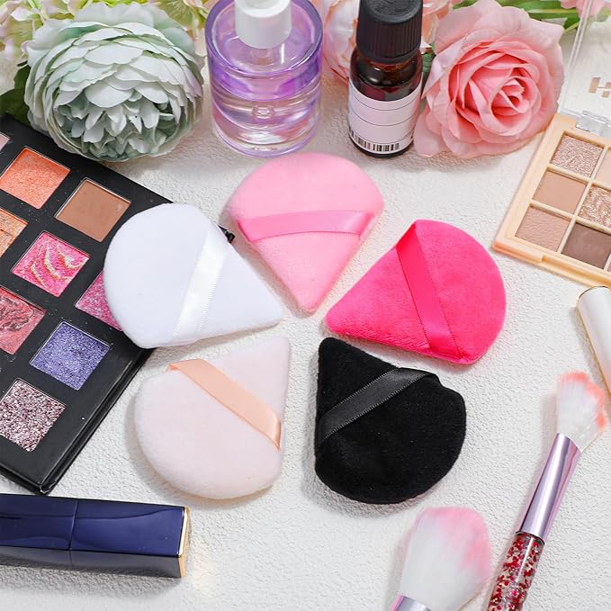 160PCS Powder Puffs for Face Powder, Soft Triangle Makeup Puff for Setting Powder, Makeup Powder Puff for Loose Powder and Press Powder, Wet Dry Makeup Sponge, Makeup Tools