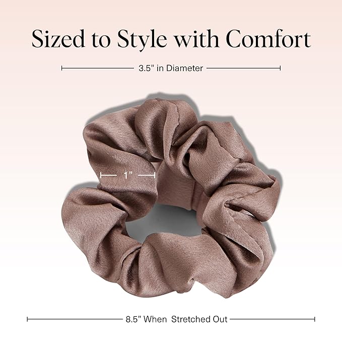 Kitsch Satin Scrunchies for Women - Softer Than Silk Scrunchies | Hair Ties No Damage for Frizz-Free Sleep | Ideal Gifts for Women - Cameo, 5pcs