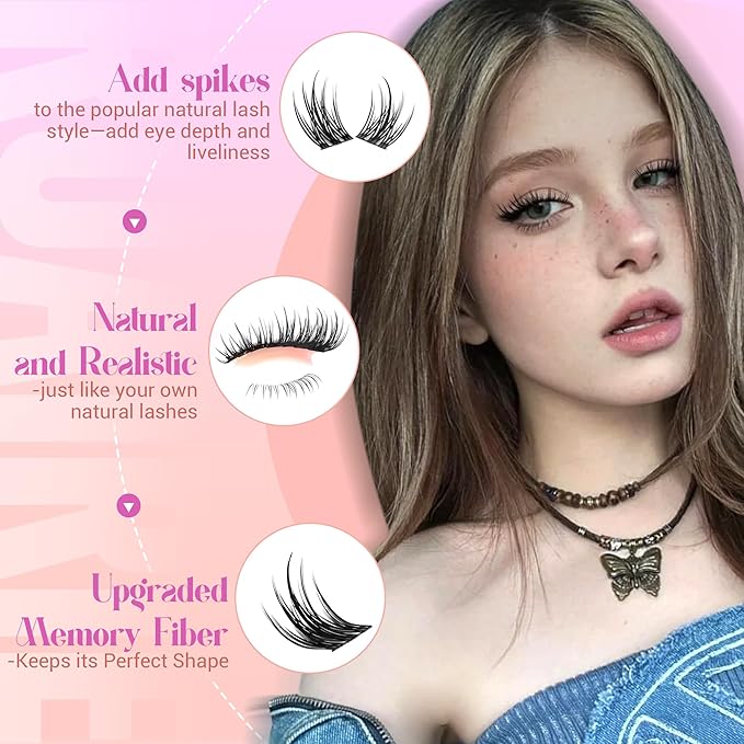 Natural Lash Clusters Kit Manga Lash Extension Kit Wispy Cluster Eyelash Extensions Anime Lashes Clusters 10-16mm DIY Eyelash Extension with Waterproof Bond,Seal and Tweezers by Ruairie