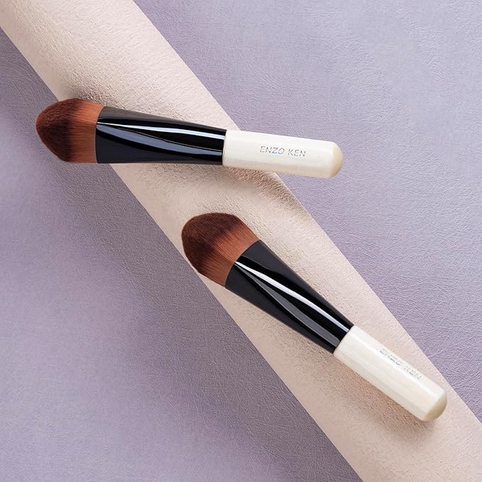 Kabuki Triangle Foundation Brush, Angled Concealer Brush Under Eye, Kabuki Foundation Brush, Liquid Foundation Brushes for Liquid Makeup, Cream Contour Brush for Cream Makeup.(K8003E)