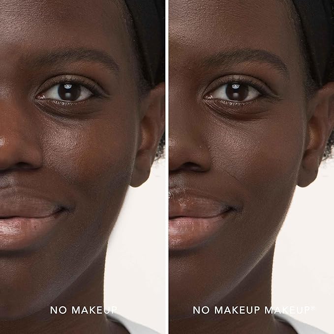 No Makeup Makeup Long-Lasting Lightweight Foundation & Brush Duo | Cruelty-Free, Fragrance-Free, Buildable, Transfer-Proof Liquid Makeup (Deep)