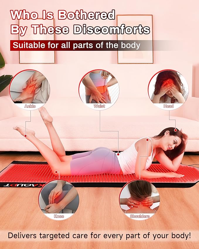 72"x33.3" Medical-Grade TPU Red Light Therapy Mat for Full Body Pain Relief, FSA&HSA Eligible Infrared Light Therapy Blanket for Home Use