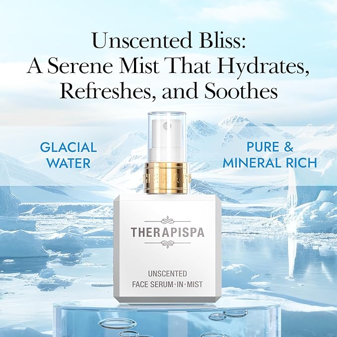 THERAPISPA Face Serum-In-Mist – Unscented Hydrating Face Mist & Spray Serum with Niacinamide, Panthenol & Hyaluronic Acid for Sensitive Skin & Deep Moisture (2.0 fl oz)