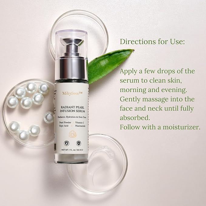 MikySom™ Radiant Pearl Infusion Face Serum with Vitamin C – Brightening & Hydrating (30ml)