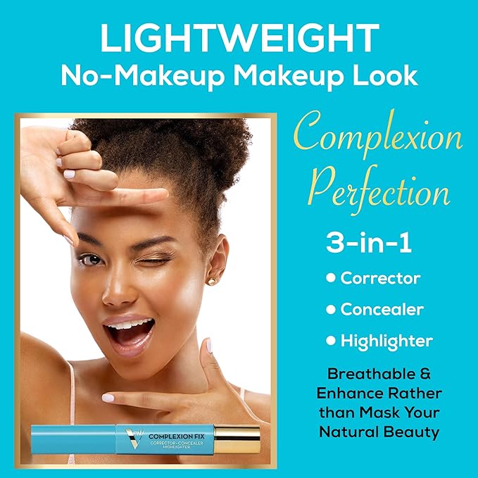 Veil Cosmetics - Complexion Fix Concealer - Liquid Concealer for Under Eye + Dark Circles - Highlight, Contour, Correct - Anti-Aging - Vegan Makeup Pen - Hydrating Lightweight (1N Porcelain Neutral)