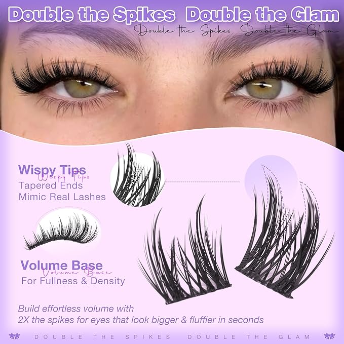 Wtvane Lash Clusters Wispy Eyelash Clusters 216Pcs Anime Individual Lashes Manga Lashes Clusters Natural10-16mm Fairy Cluster Eyelash Extensions Pestañas Postizas Naturales with Thin Band for Beginner