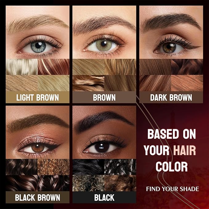 Eyebrow Pencil for Women - Microblading Eyebrow Pen with Dual-Ended Design featuring 2-Fork Tip & Fine Single Brush-Tip, Waterproof, Creates Natural Hair-Like Strokes, Long-Lasting Light Brown