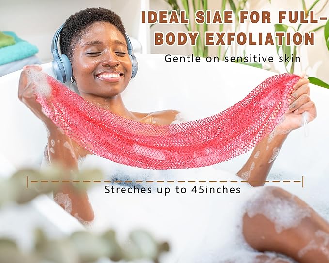 2 Pack African Net Sponge Exfoliating Body Scrubber Bath Sponge for Daily Use