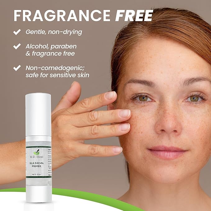 M.D. Blend Facial Pore Primer for Face before Makeup - Hydrating, Wrinkle Filling, Blurring Primer for oily & Mature Skin, Supports Korean Makeup, (1.95 fl oz/58ml)