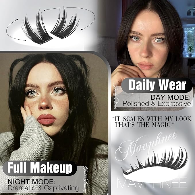 Manga Lash Clusters Bunny Wispy Fairy Cluster Eyelash Extensions Spiky Individual Lashes Anime Cluster Lashes Manhua Eyelash Clusters Natural Lash Extensions 8-18MM DIY Lash Pack CC Curve Doll Eye