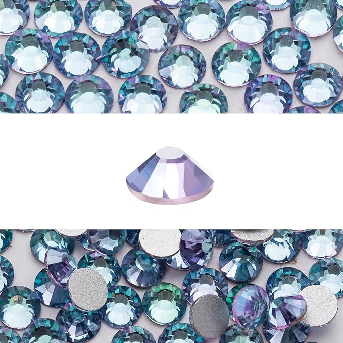 Novani 3000 Pieces Flatback Rhinestones Glass Round Gems Teal Volcano Crystals for Nail Art DIY Crafts Clothes Shoes,SS16,3.8-4.0mm