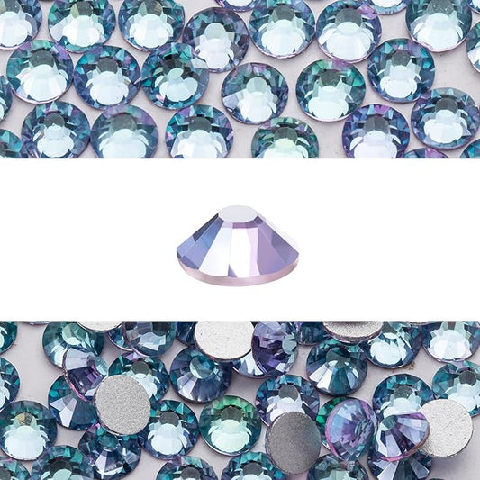 Novani 3000 Pieces Flatback Rhinestones Glass Round Gems Teal Volcano Crystals for Nail Art DIY Crafts Clothes Shoes,SS10,2.7-2.9mm