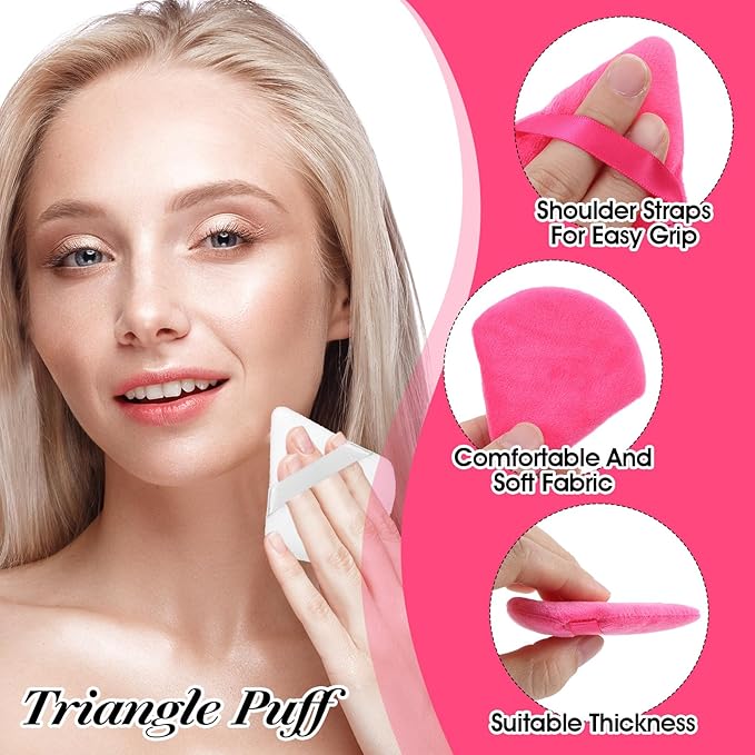160PCS Powder Puffs for Face Powder, Soft Triangle Makeup Puff for Setting Powder, Makeup Powder Puff for Loose Powder and Press Powder, Wet Dry Makeup Sponge, Makeup Tools
