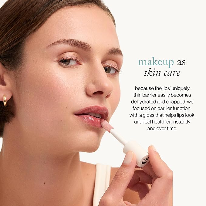goop Beauty Hydra-Barrier Gel Gloss | Hydrating Lip Gloss to Moisturize & Plump Lips | Hyaluronic Acid & Vitamin E | Fig - Sheer Aubergine | 0.13 oz