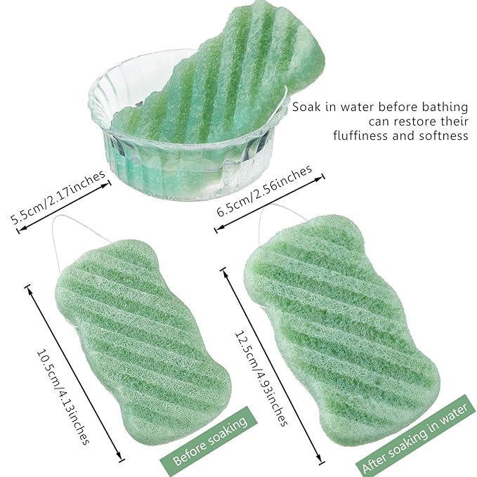 8 Pieces Konjac Soft Bath Shower Sponge Body Pouf Scrubber Exfoliating Facial Cleaning Sponges Foam Loofah for Women Men Kids
