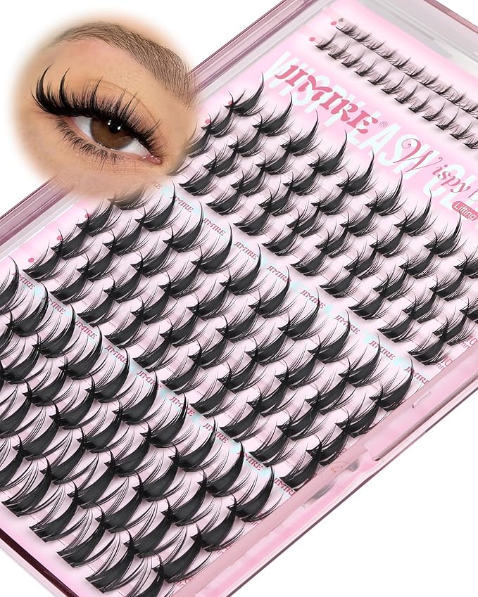 Manga Lash Clusters with Spikes Wispy Eyelash Clusters Invisible Band D Curly Cluster Eyelash Extensions 10-16MM Manga Lashes Extensions with Bottom Lashes Clusters Easy to Apply 160Pcs Pack