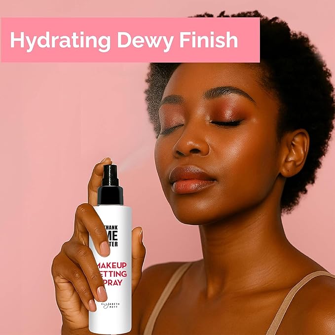 Elizabeth Mott Thank Me Later 3-in-1 Dewy Makeup Setting Spray – Hydrating & Long-Lasting Fine Mist with Niacinamide for a Radiant Glowy Look – Lightweight, Cruelty-Free, Travel-Size Face Spray, 30ml