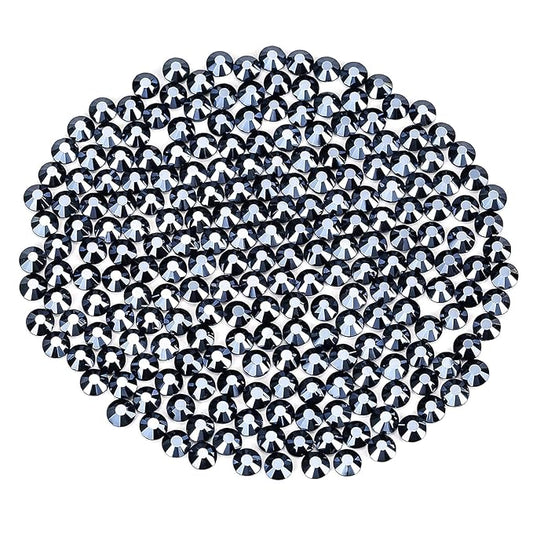 Novani Rhinestones Flatback Rhinestones Glass Gems Stones Jewels Round Gemstones Non-Hotfix Crystal for Nail Crafts,SS12,1440 Pieces,Shiny Black